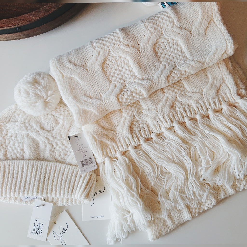Nwt Joie Scarf + Beanie Hat 2pc Set White